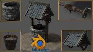 Learn to model, UV-unwrap, texture & render a basic game-ready well in Blender 2.8